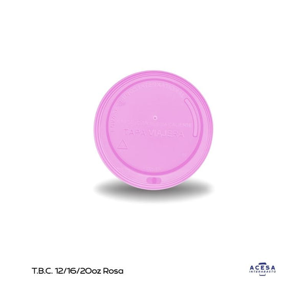 Tapa viajera rosa para vasos 12, 16 y 20 oz bebidas calientes (caja 1200 pzas)