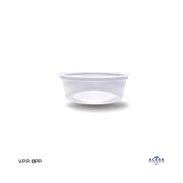 Vaso 8 PP 237 ml polipropileno para bebidas frías translúcido (caja 500 pzas)