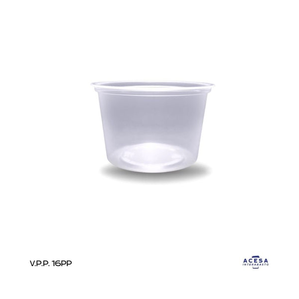 Vaso 16 PP 500 ml polipropileno para bebidas frías transparente (caja 500 pzas)