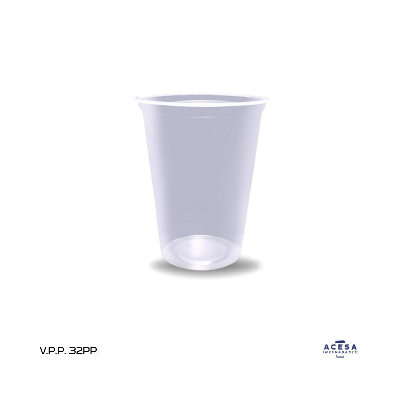 Vaso 32 PP 946 ml polipropileno grande para bebidas frías transparente (caja 500 pzas)