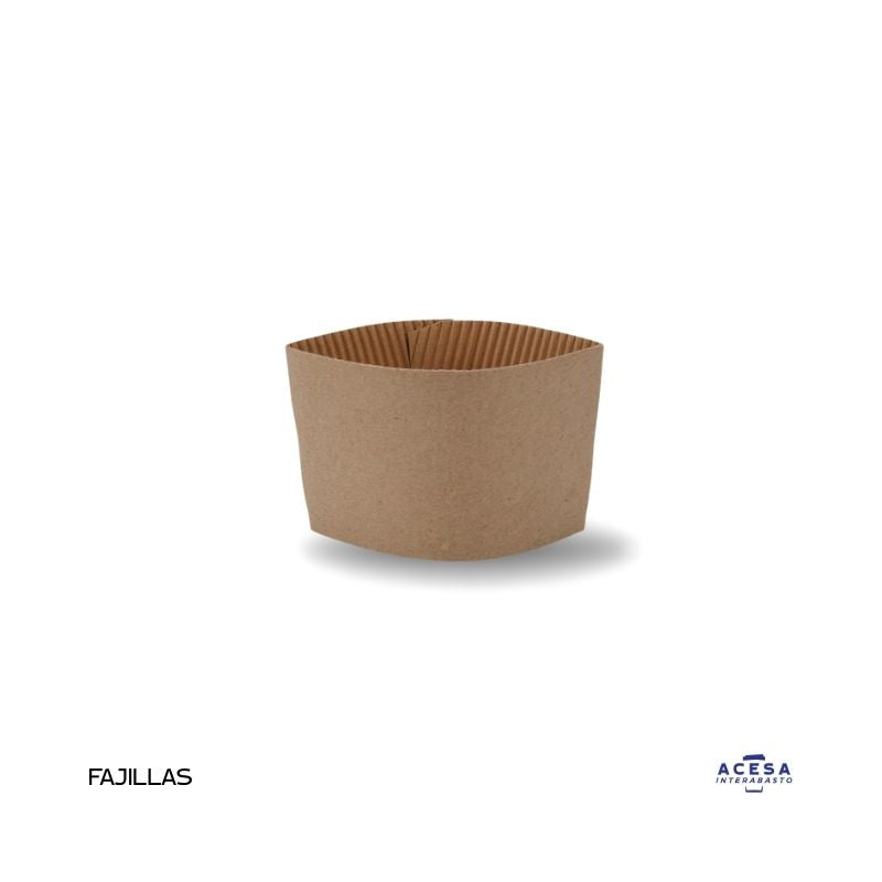Fajilla microcorrugada FAJ-1 para vaso de papel café caliente color kraft