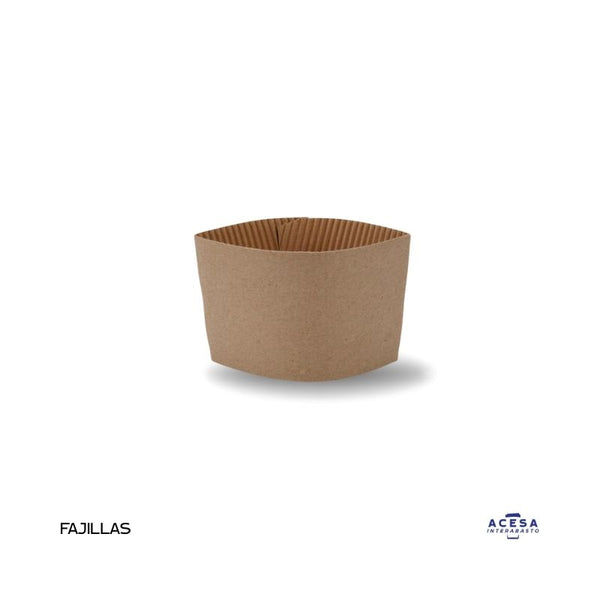 Fajilla microcorrugada FAJ-1 para vaso de papel café caliente color kraft