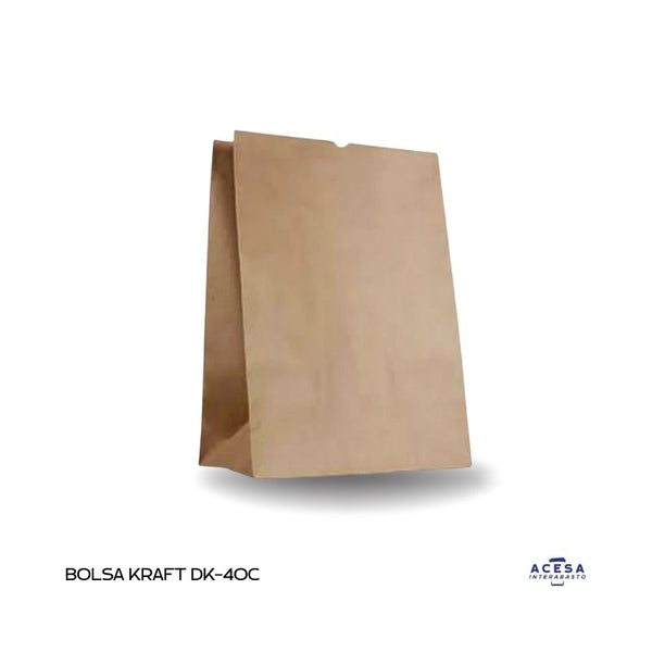 Bolsa kraft DK-40C para delivery y despensa 30 x 34 x 12 cm