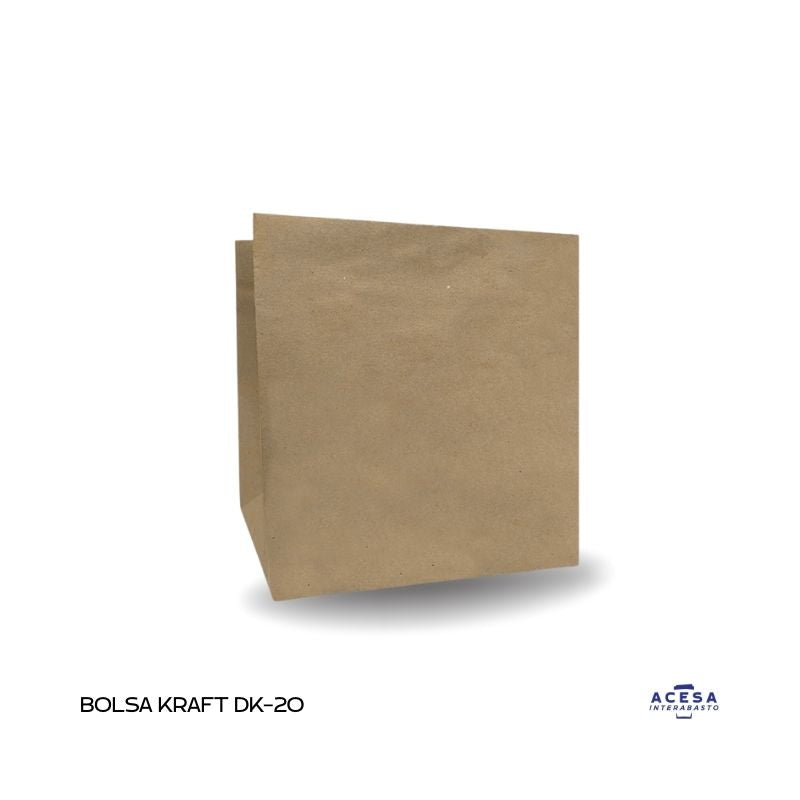 Bolsa kraft DK20 para delivery y alimentos 21 x 40 x 12 cm