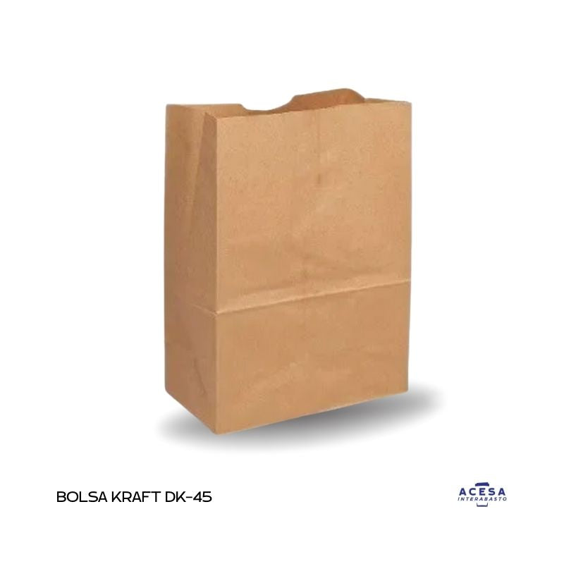 Bolsa kraft DK-45 grande para delivery y despensa 30 x 48 x 15 cm