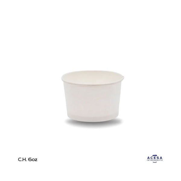 Contenedor para helado 6oz CPH06-95 cartón alimenticio blanco (caja 1000 pzas)