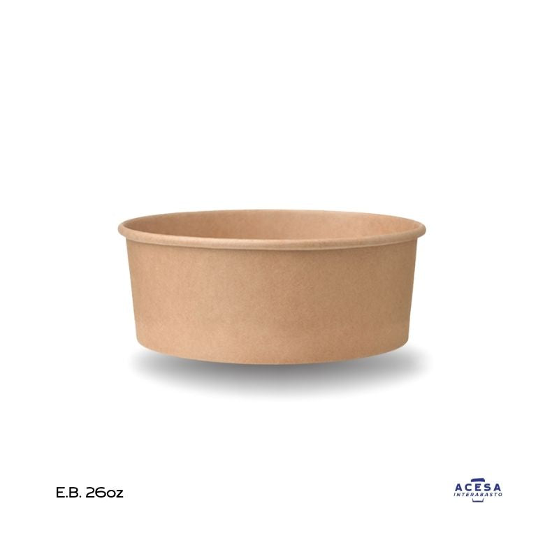 Ensaladera de bambú 26oz EP-26 fibra biodegradable beige (caja 300 pzas)