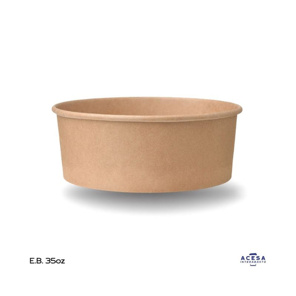 Ensaladera de bambú 35oz EP-35 fibra biodegradable beige (caja 300 pzas)