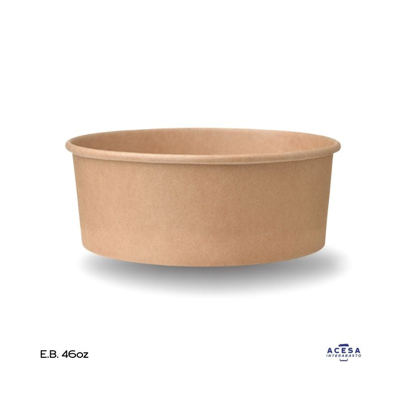 Ensaladera de bambú 46oz EP-46 fibra biodegradable beige (caja 300 pzas)