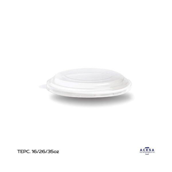 Tapa TEPC para ensaladera 16, 26 y 35 oz PET transparente (caja 300 pzas)