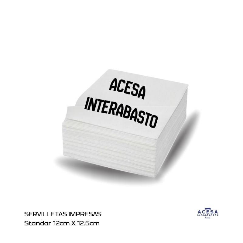 Servilletas impresas 1 tinta SER-ECO-IM 12 x 12.5 cm papel tissue blanco