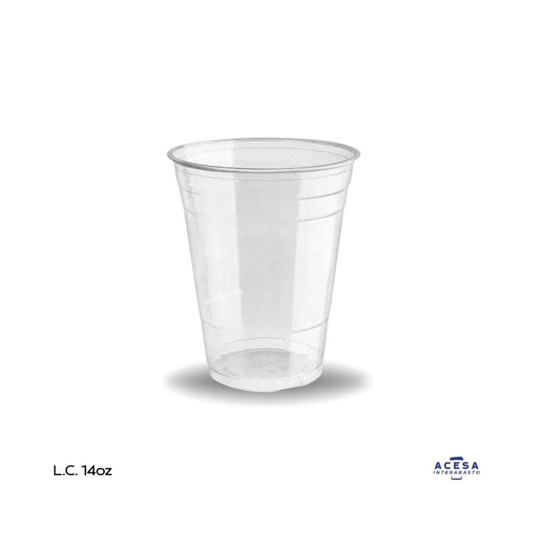 Vaso PET transparente para bebidas frías 12/14oz (caja 1000 pzas)