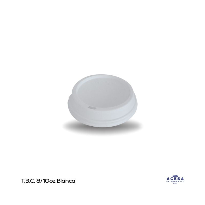 Tapa viajera blanca para vaso 10 oz bebidas calientes (caja 1000 pzas)